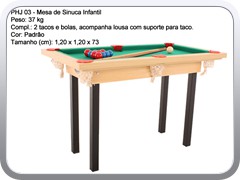 PHJ 03 - Mesa de Sinuca Infantil