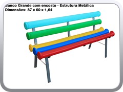 Banco Grande com encosto - Estrutura Metalica