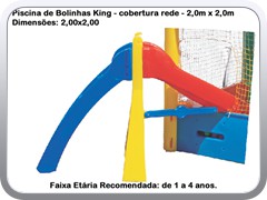 Piscina de Bolinhas King - cobertura rede - 2,0m x 2,0m