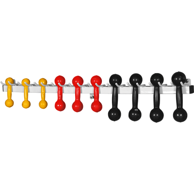 Suporte horizontal de parede para halteres 5 pares